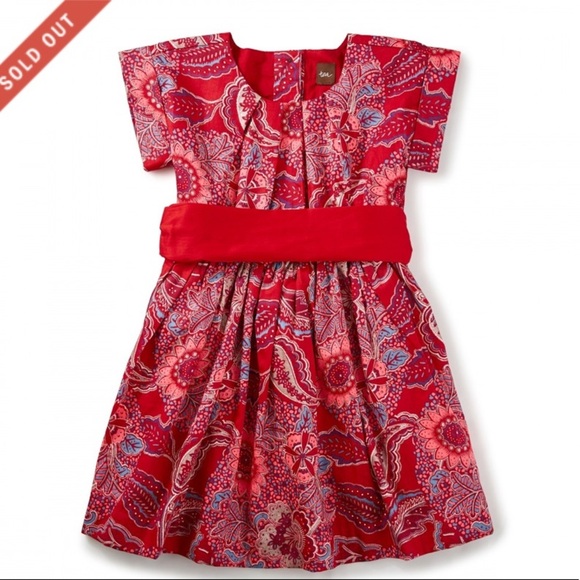 Tea Collection Adaira Red Sash Holiday Dress - Picture 1 of 6